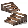 thumbnail image 1 of 8-Piece Wood Cake Stand Set, Burnt Wood Tiered Display for Cupcakes, Desserts, Party Food, 1 of 9