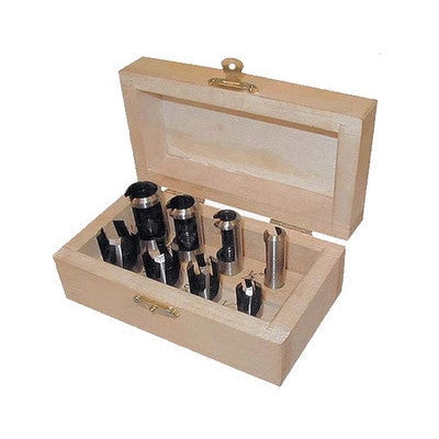 8 Piece Wood Plug Cutter Cutting Tool Drill Bit Set Straight and Tapered Taper