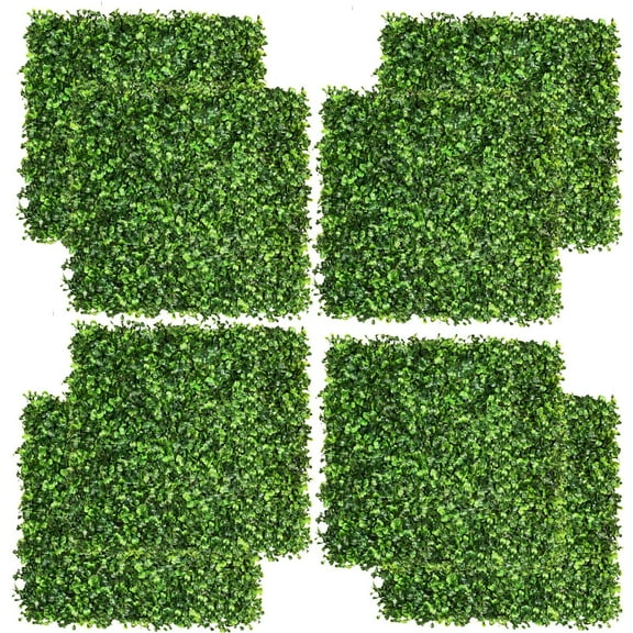 8 Pieces 20"x 20" Artificial Boxwood Panels Topiary Hedge Plant, Privacy Hedge Screen UV Protected Suitable for Outdoor, Indoor, Garden, Fence, Backyard and Decor