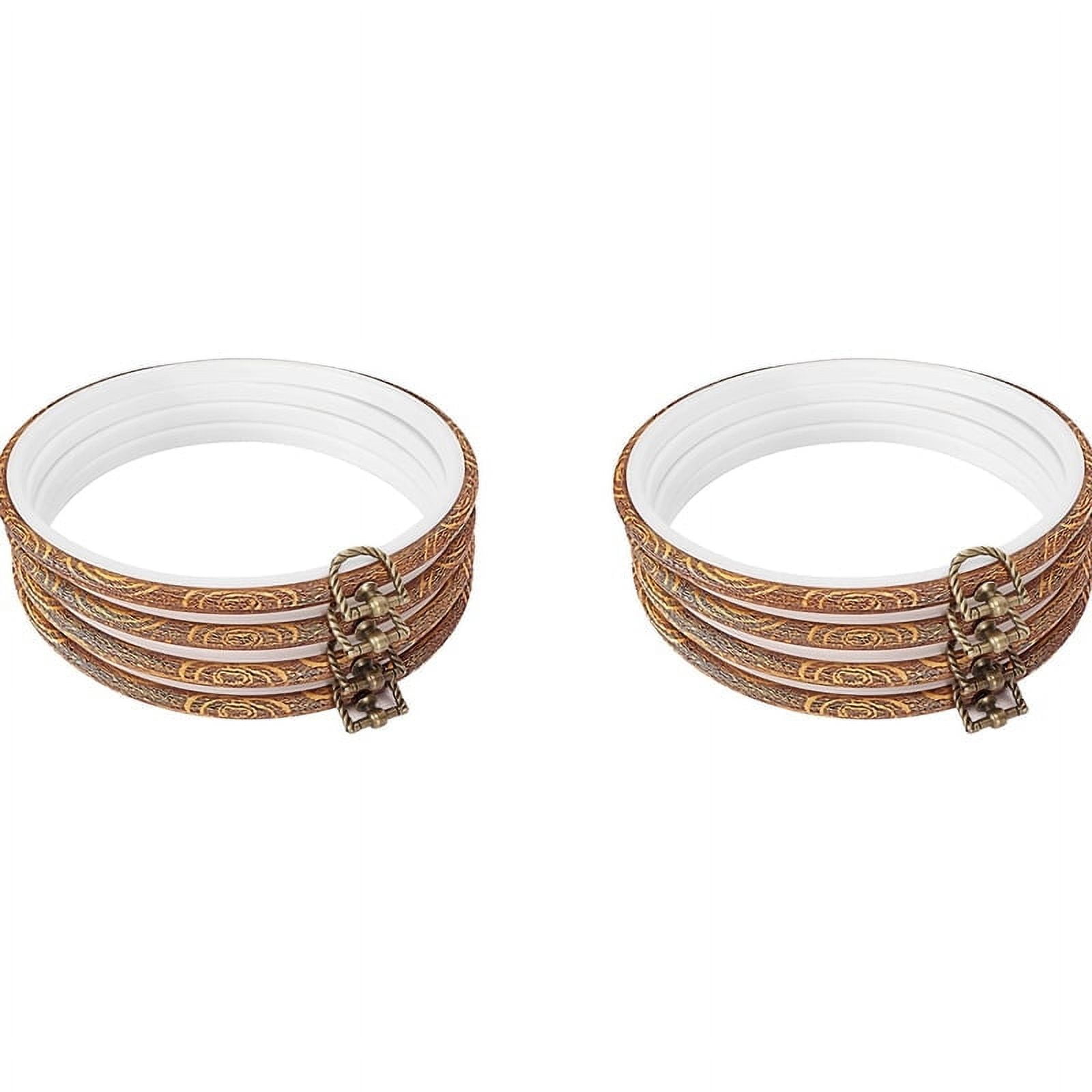 8 Pieces 8.4 Inch Embroidery Hoops Imitated Wood Display Frame Bulk Circle Embroidery Hoops
