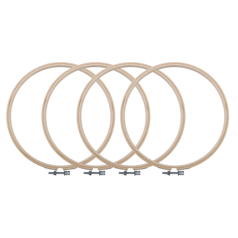 8 Pieces 8 Inch Wooden Round Embroidery Hoops Adjustable Bamboo Circle Hoop Ring Bulk Wholesale for Art Craft Handy Sewing