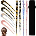 thumbnail image 1 of 8 Pieces Acetate Hair Sticks Leopard Printed Hairpins U Shaped French Hair Pin Chopsticks Forks Accessories for Women and Girls' Long Shawl Hair, 1 of 4