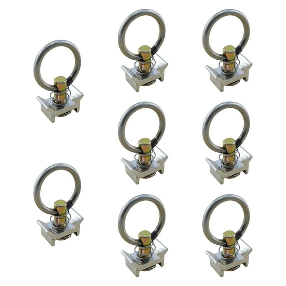 8 Pieces Anchor Track Stud Fitting L Track Points Tie Down Rings Heavy Duty for Securing Cargo in Trailers and Trucks