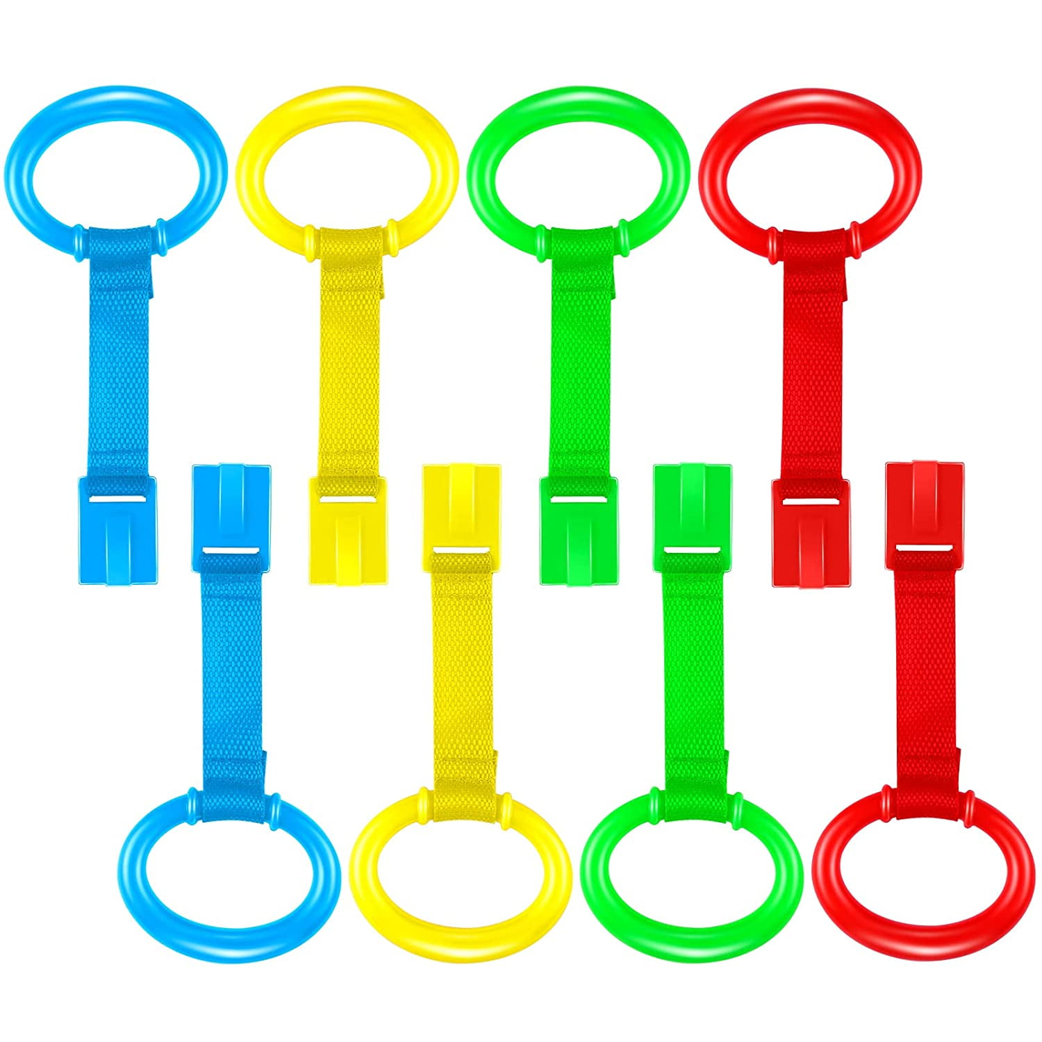Xweptuy Playcop Tull Up Rings, 4pcs Plastic Baby Pull Up Anneaux - 3
