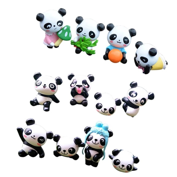 8 Pieces Bear Statue And 4 Pieces decor Cute Panda Statue
