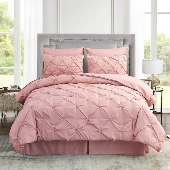 8 Pieces Bed in A Bag Pink Comforter Sets Bed Set Pink California King 8 Piece
