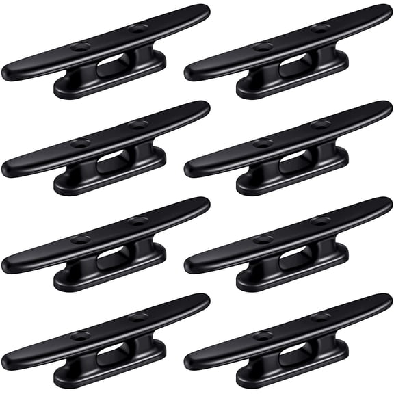 8 Pieces Black Boat Cleats 4 Inch Nylon Kayak Dock Cleat Black Rope Cleat for Rope, Kayak, Mooring, Canoe, Tie Down, Maritime Decor