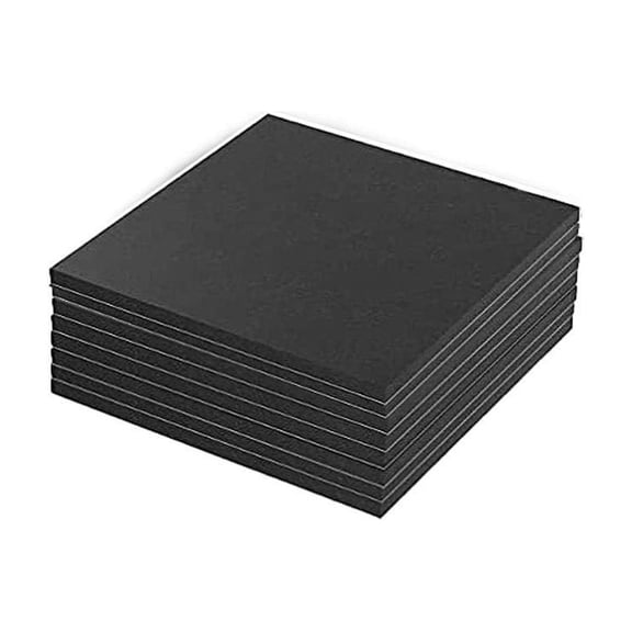 8 Pieces Black Neoprene Foam Anti Vibration Pads, Rubber Padding with Adhesive Backing, 6 in X 6 in X 1/8 in Rubber Insulation Anti-Vibration Pads