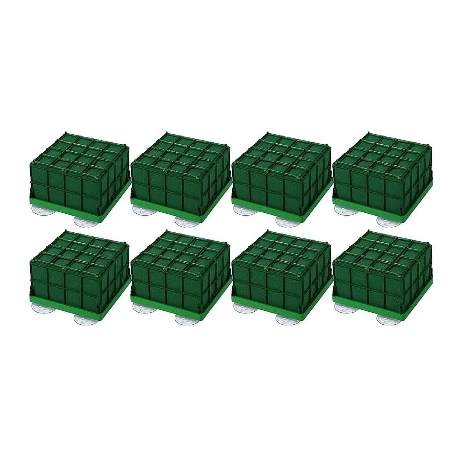 8 Pieces Cage Floral Foam for Flowers Square Floral Foam Cage Flower Holder with Floral Foam for Green foam + plastic
