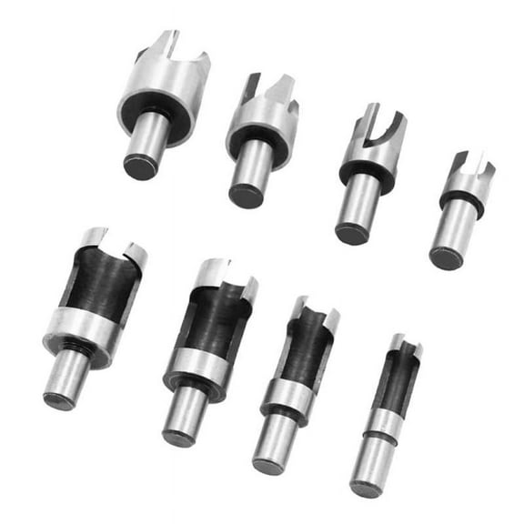 8 Pieces Carpentry Wood Plug Cutter Tool Drill Bit Taper Woodworking Tool