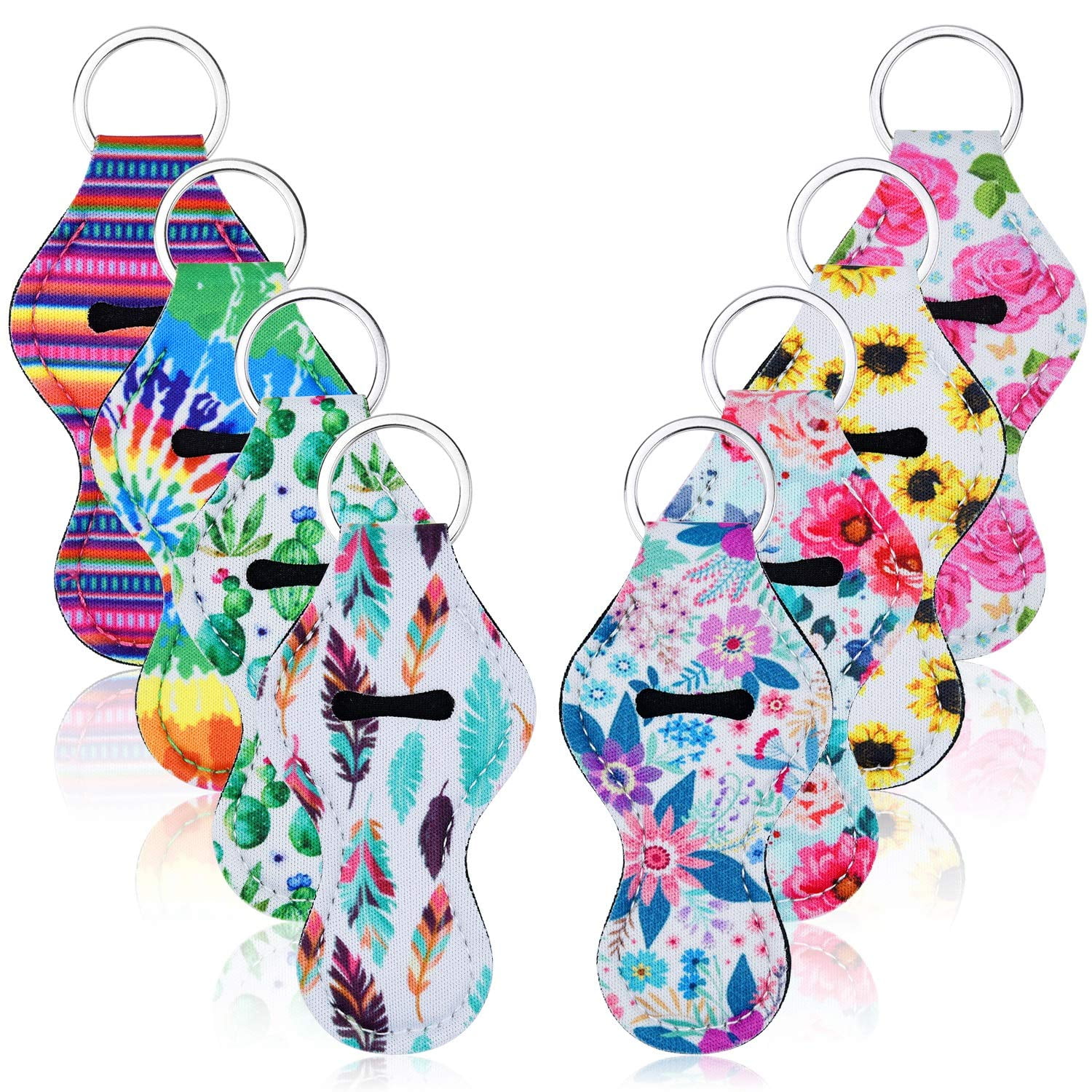 8 Pieces Chapstick Keychain Holder, Lip gloss Keychain Neoprene Lip ...