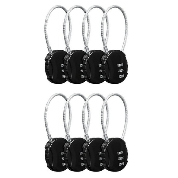 8 Pieces Combination Lock 3 Digit Outdoor Waterproof Padlock for School Gym Locker, Sports Fence, Toolbox, Gate