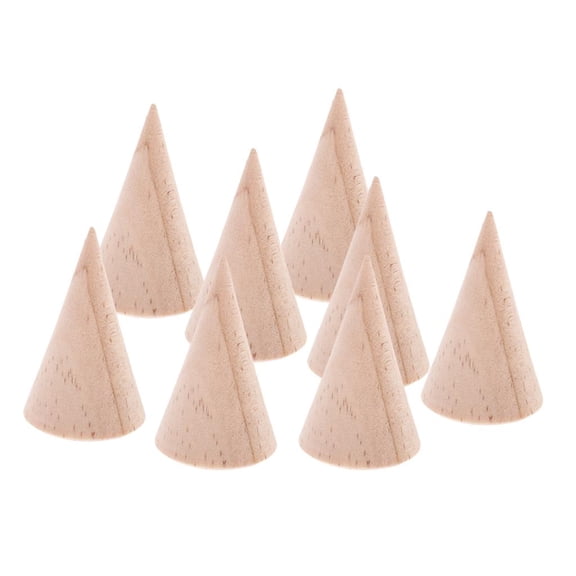 8 Pieces DIY Handmade Natural Wood Display Unfinished 5cm Craft Rack shop Showcase