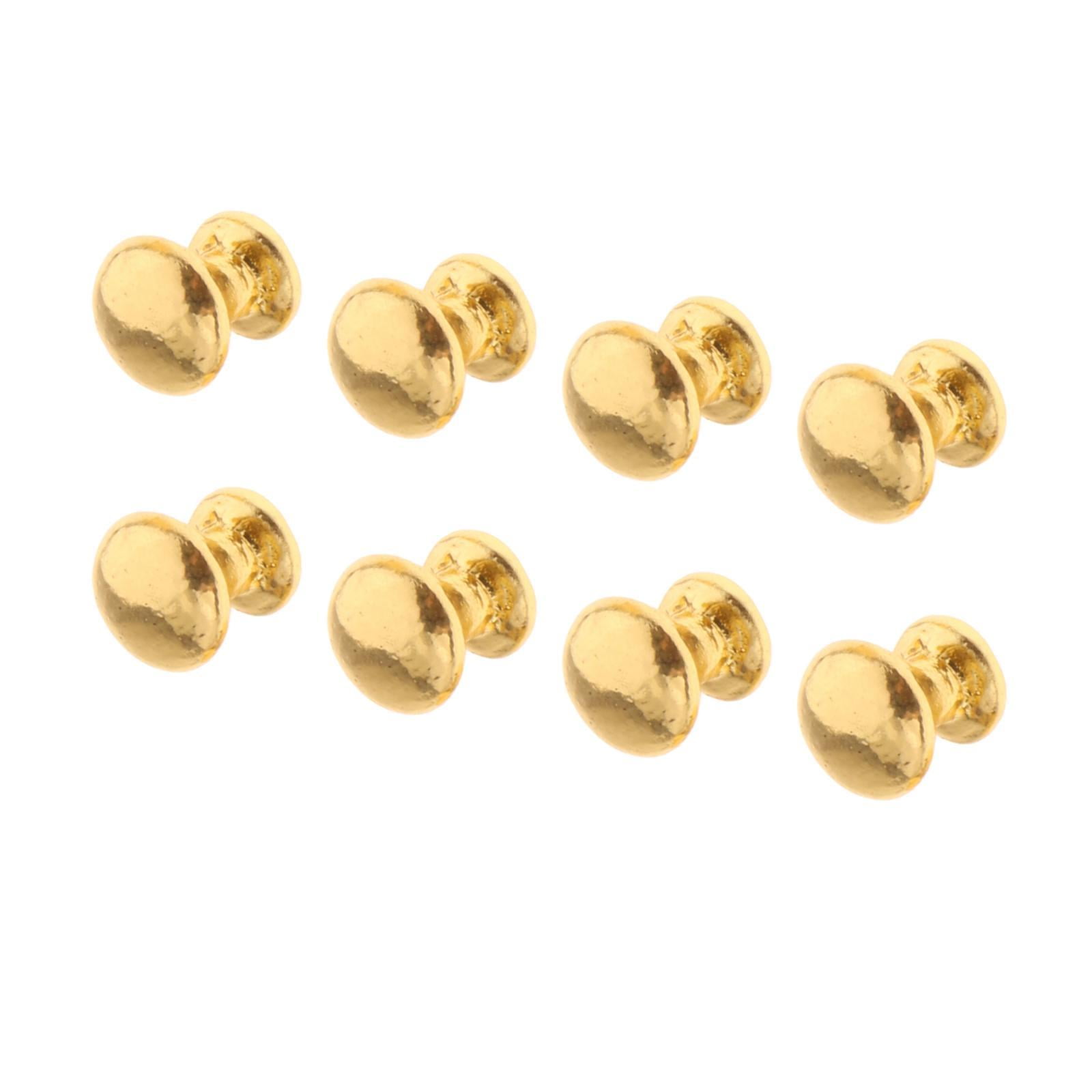 8 Pieces Dollhouse Door Knobs Playset Model 112 Scale Miniature Pull Handle gold