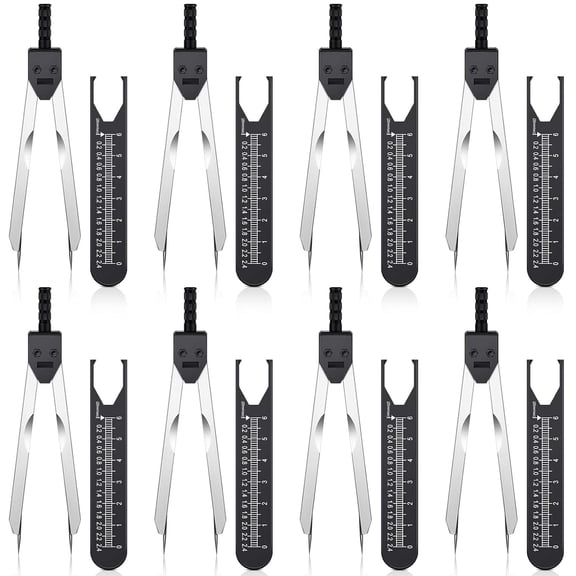 8 Pieces EKG Caliper ECG Calipers Measuring Tool with Ruler Electrocardiogram Drafting Divider for Nursing (Black)
