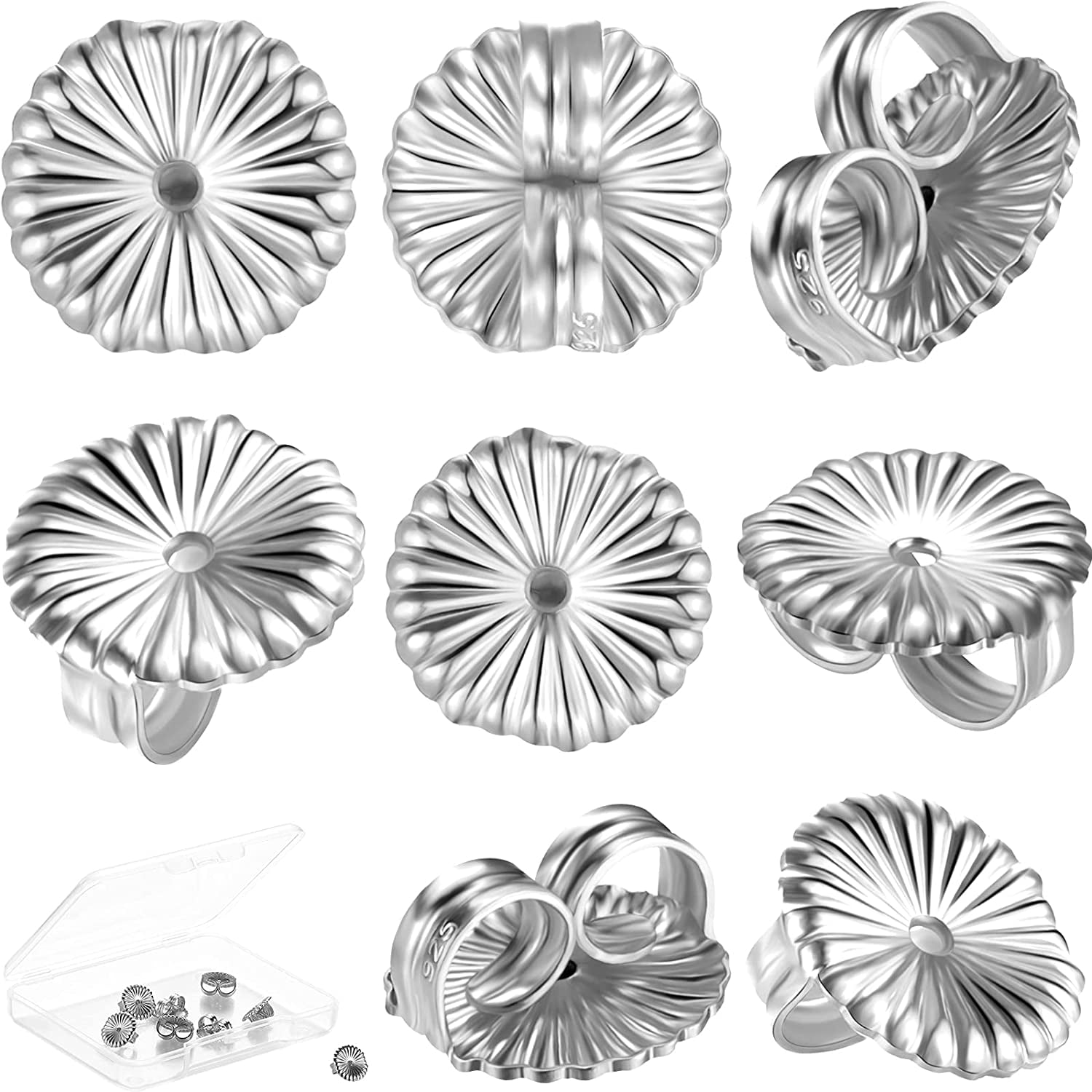 8 Pieces Earring Backs for Droopy Ears Large Earring Backs for Studs Replacement Secure Earring