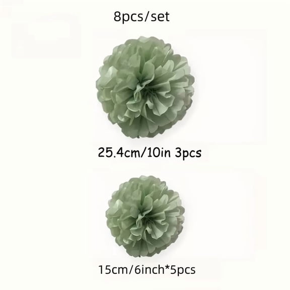 8 Pieces Eco-Friendly Tissue Paper Flower Balls - Colorful Pom Poms for Wedding Party Birthday Holiday Decorations