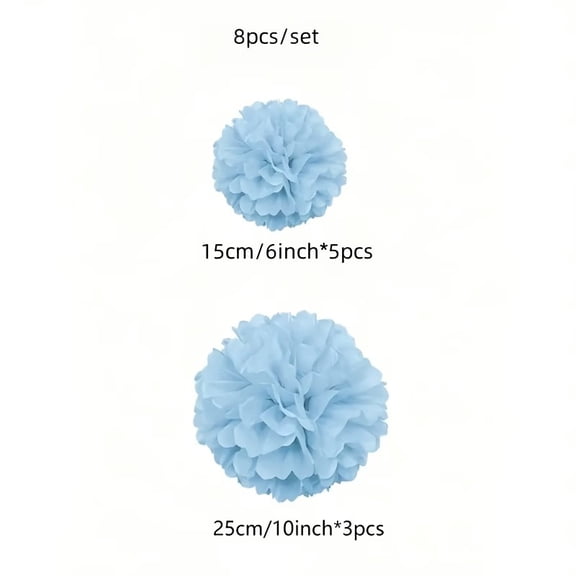 8 Pieces Elegant Paper Flower Balls - Tissue Pom Poms for Weddings, Parties, Birthdays, and Holidays