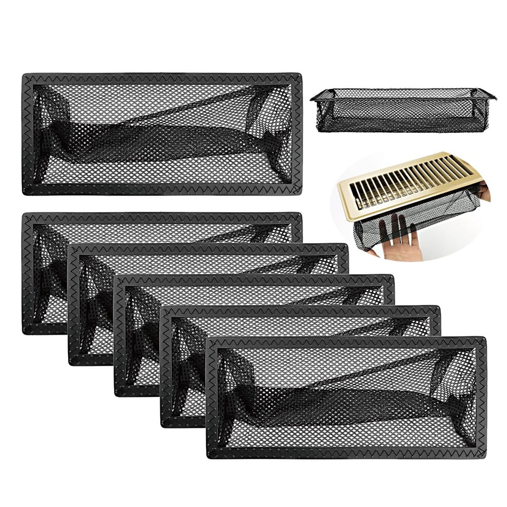 8 Pieces Floor Register Filters Vent Cover Vent Mesh Heating Air Vent Filter for Home(4 x 10 Inch, black)