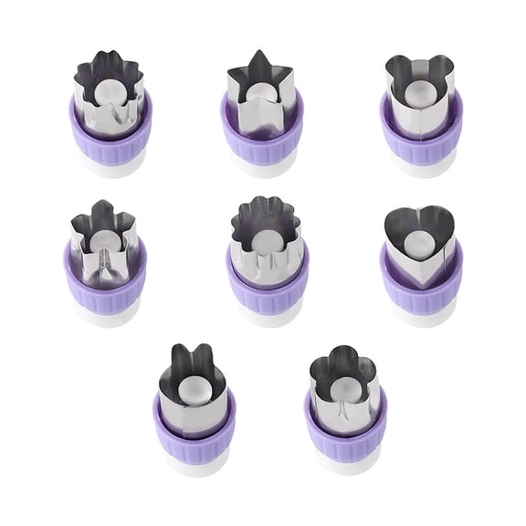8 Pieces Fruit and Vegetable Cutter Shapes Set, Stainless Steel Mini Cookie & Fruit Cutters for Bento Lunch, Sandwich, Fondant, Cheese, Baking & Food Prep