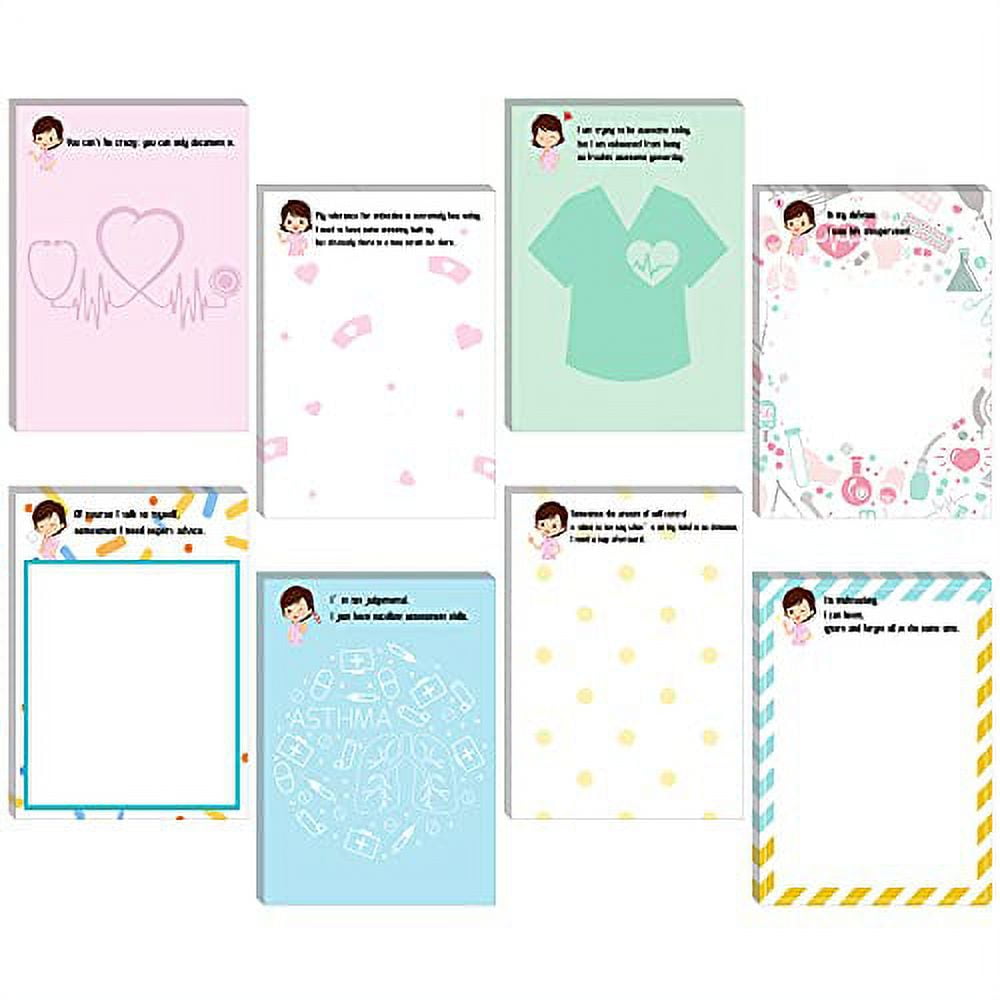 8 Pieces Funny Notepads .. Funny Nurse Notepads Medical .. Themed