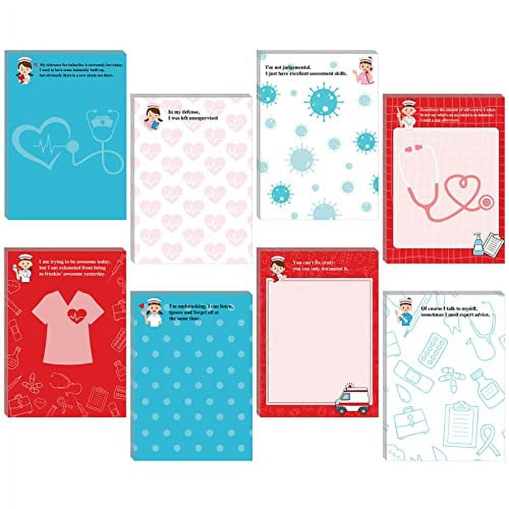 8 Pieces Funny Notepads Funny Nurse Notepads Medical Themed Notepads