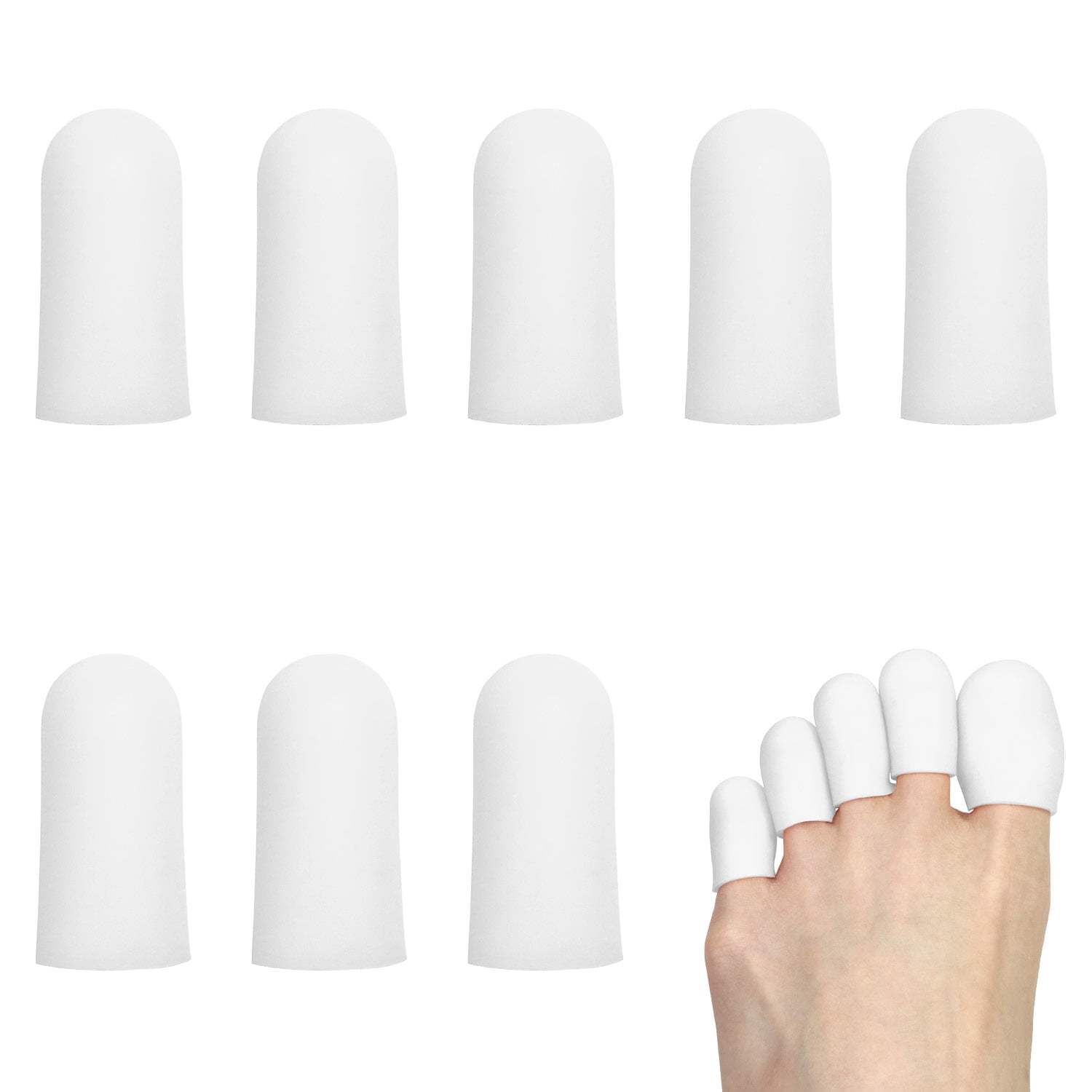 8 Pieces Gel Toe Cap Silicone Toe Protector Toe Guards to Cushion
