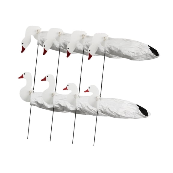 8 Pieces Goose Silhouette Decoys Motion Stake Set Sturdy Ironwork for Waterfowl Field Hunting