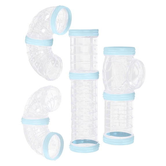 8 Pieces Hamster Tubes Set Connected Tunnels External Pipes for Cage Accessories Blue