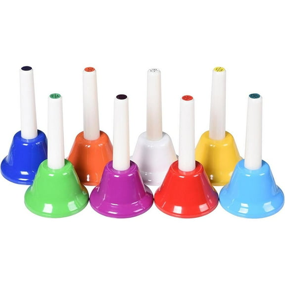 8 Pieces Hand Percussion Bells Colorful Poortable Musical Instrument 8 Note Hand Party Bells A6B1 Children Adults For Classroom
