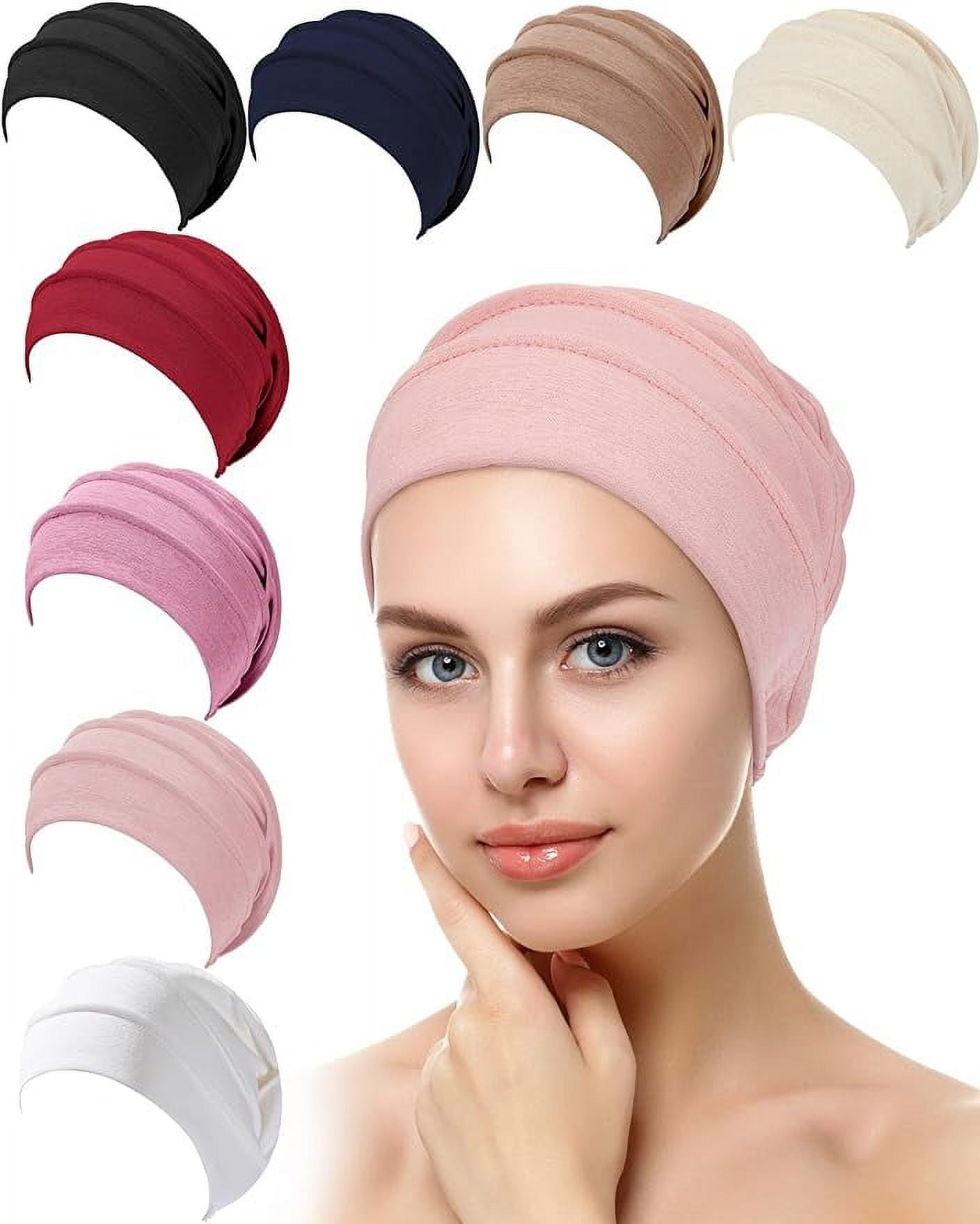 8 Pieces Headwear for Women Slouchy Beanies for Women Sleeping Cap Head ...