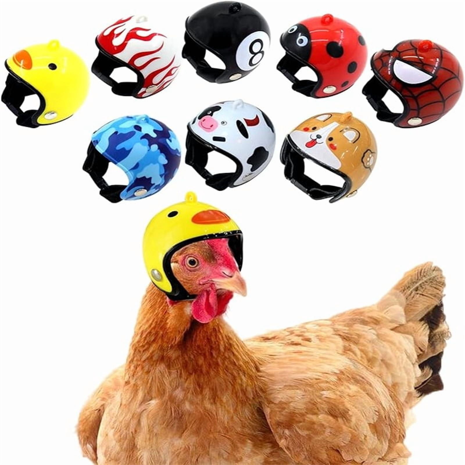 8 Pieces Hens Helmet Chicken Pet Safety Funny Parrot Bird Hat Headwear ...
