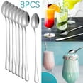8 Pieces 8 Inch Set Ice Tea Stainless Steel Coffee Ice Dessert Table