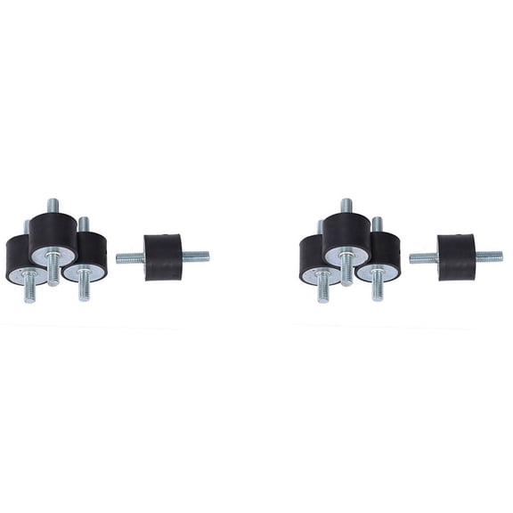 8 Pieces M10 Rubber Double External Thread Rubber Anti-Vibration Vibration Isolator