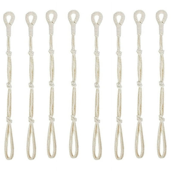 8 Pieces Macrame Beige Plant Hanger Extender Rope Hanging Basket Large Pot Holders (Beige)