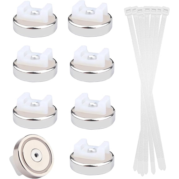 8 Pieces Magnetic Cable Tie Holders,Multipurpose Magnetic Cable Clips Zip Tie Mount,Wire Cables Holder,Cables Management Base Organization for Home Office Marine Electrical Wiring