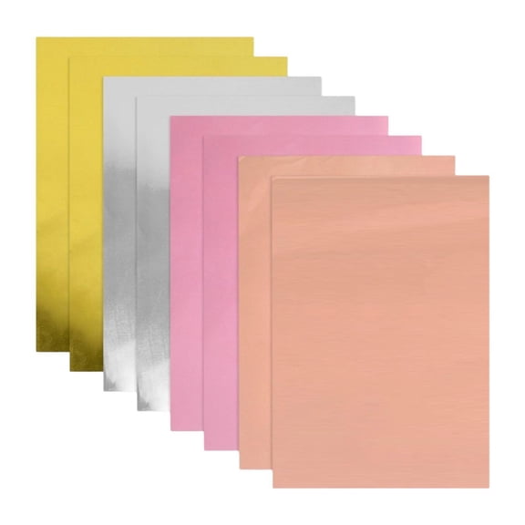8 Pieces Metallic Cardstock Paper Foil Board Aluminum Surface for Card Making Party Decorations Scrapbooking