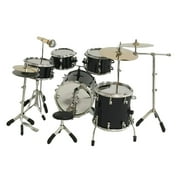 8 Pieces Mini Drum Set Photography Props Miniature Drum Instrument Model for Music Room , Black