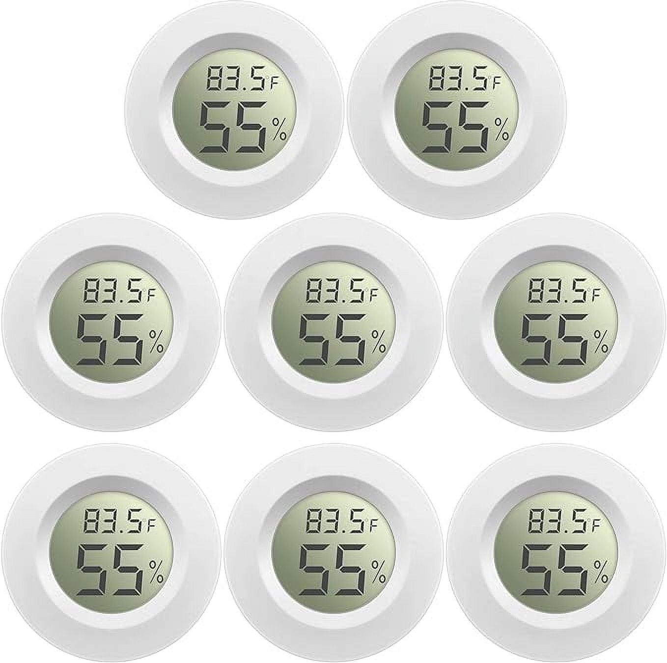 8 Pieces Mini Hygrometer Thermometer Round Digital Humidity Gauge ...