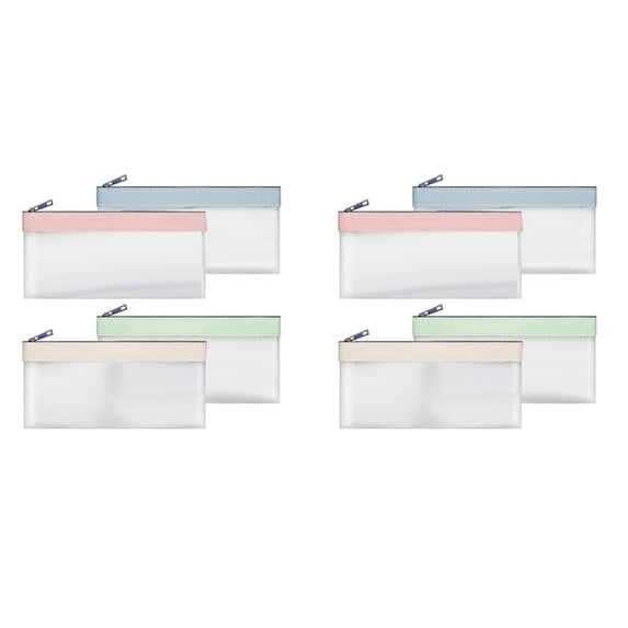 8 Pieces Money Bags with Zipper, Cash Envelopes,Money Pouch, Clear Bank Deposit Bags, Bank Bag, Cash Bag, Coin Bag
