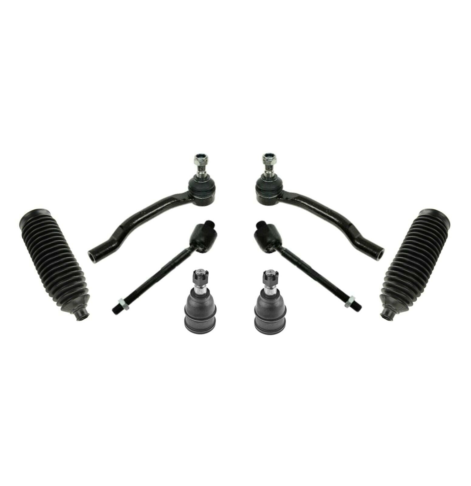 8 Pieces Outer & Inner Tie Rod Ends with Bellow Boots + Lower Ball Joints Suspension Steering Kit Fits select: 2003-2008 HONDA PILOT, 2001-2006 ACURA MDX