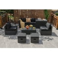 thumbnail image 1 of 8 Pieces Patio Space-Saving Rattan Furniture Set with Storage Box and Waterproof Cover,Outdoor Sectionals, 1 of 10