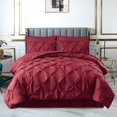 thumbnail image 1 of 8 Pieces Pintuck Comforter Set Burgundy - Queen, 1 of 5