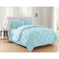 thumbnail image 1 of 8-Pieces Pintuck Comforter set Includes Bed Sheet Set with Double Sided Storage Pockets, Full/Queen, Aqua, 1 of 3
