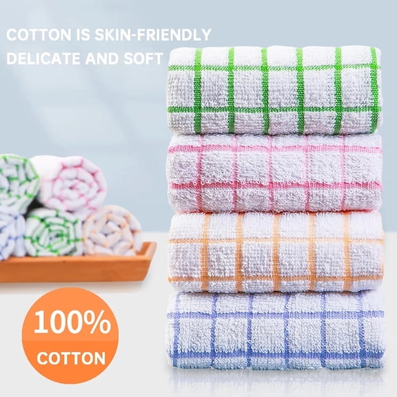 8-Pieces Premium 100% Cotton Terry Kitchen Dish Towels & Cloths Set - 13x13 Inches, Absorbent Bulk Multipurpose Towels for Kitchen, Dish Drying & Cleaning - Multicolor