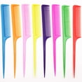 thumbnail image 1 of 8 Pieces Rat Tail Combs Styling Comb ABS Plastic Tail Comb for Parting hair Braiding Back Combing Root Teasing Adding Volume Evening Styling 8 color, 1 of 5