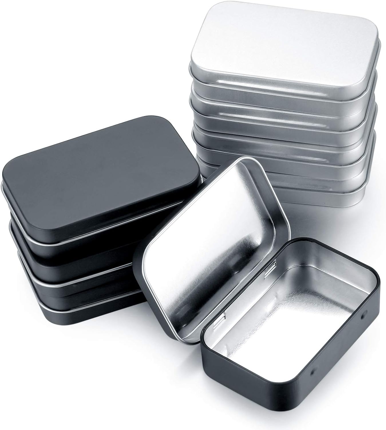 8 Pieces Rectangular Small Tin Boxes with Lids