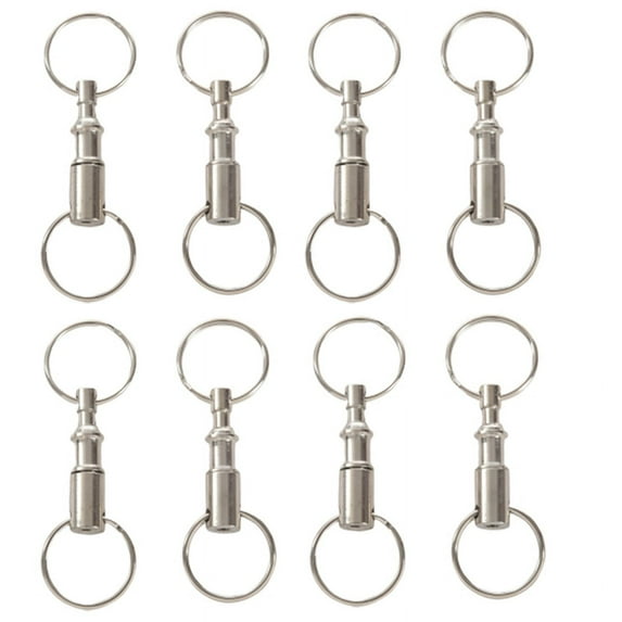 8 Pieces Removable Double Keychains Iron Double Detachable Keychain Double Keychain Rotating Ring Keychain