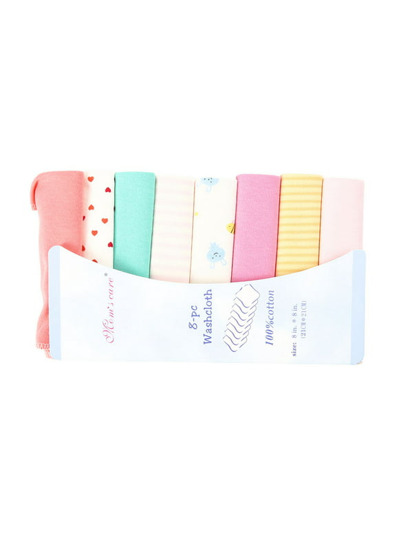 8 Pieces/Set Cotton Washcloth Wipe Cloth Baby Bathing Towel Girls Color