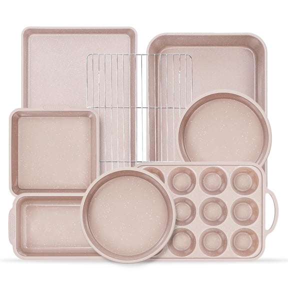 8 Pieces Set Nonstick Carbon Steel Silicone Bakeware for Baking Roasting